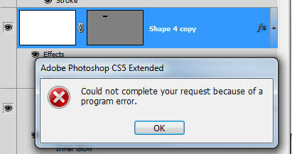 photoshop 7 could not complete your request because of a program error