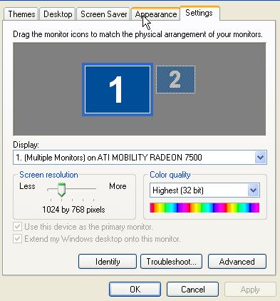 Windows Display Settings Screen Resolution Color Quality