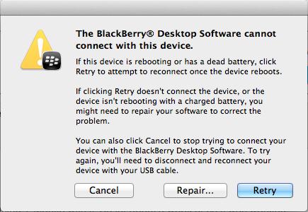 cannot connect to blackberry link