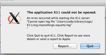 The application x11 could not be opened mac os что делать