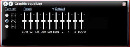 Graphic Equalizer Of Windows Media Player