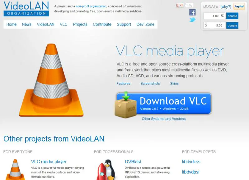 download and install vlc