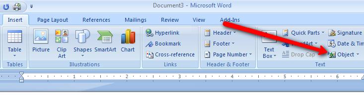insert pdf into word document 2010