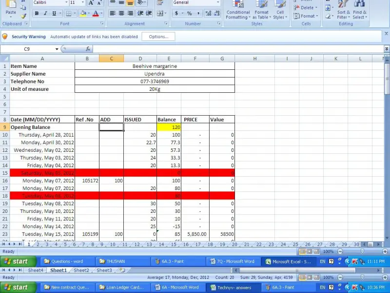 Extracting data from other sheet