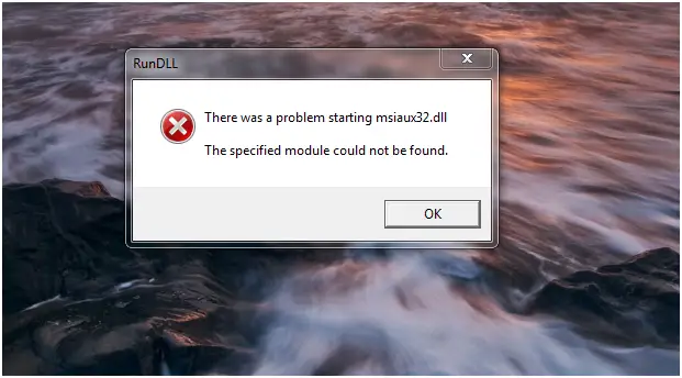rundll error loading nview dll