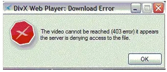 DivX Web Player: Download Error The video cannot be reached (403 error) it appears  the server is denying access to the file.