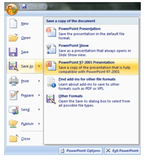 PowerPoint 97-2003 compatibility format 