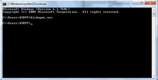 CMD and Type diskmgmt.msc