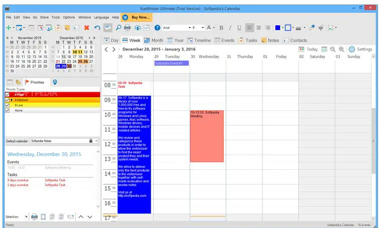 A Free Calendar Software For Windows: Vueminder Techyv com