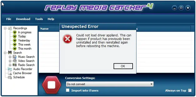 driver for replay media catcher 4