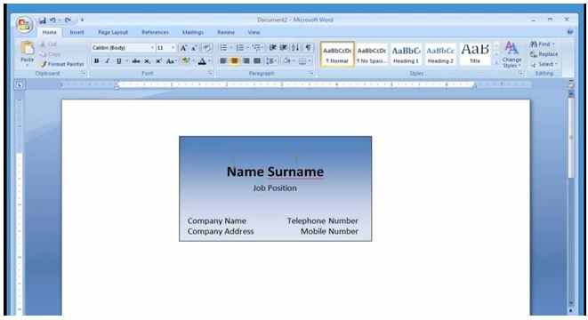 Explain Microsoft Word 2007 Business Card Template Making - Techyv.com