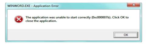 Winword.exe Application Error 0xc00007b Error Fixing Method - Techyv.com