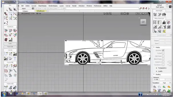 using visual lighting design software to model a car