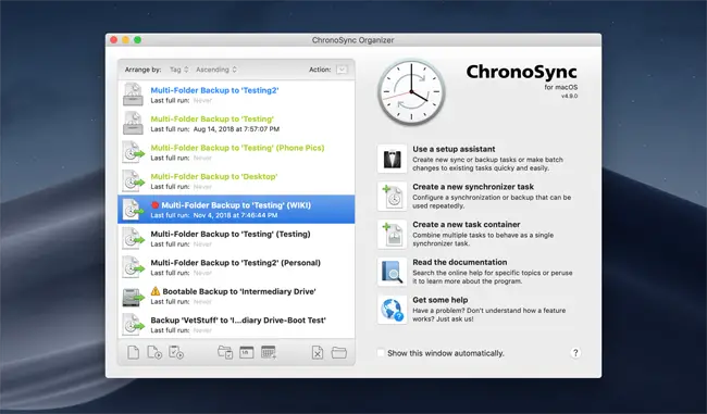 chronosync backup software