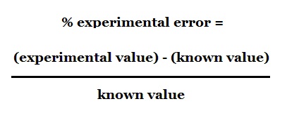 define the experimental error