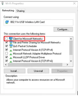 network and file sharing microsoft problem