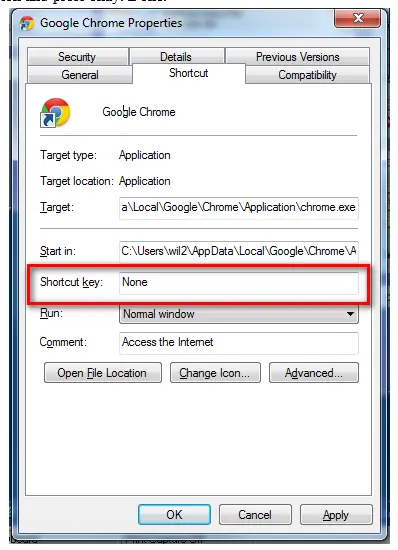 how to set up hotkeys on windows 7