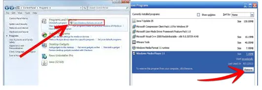 remove window media player