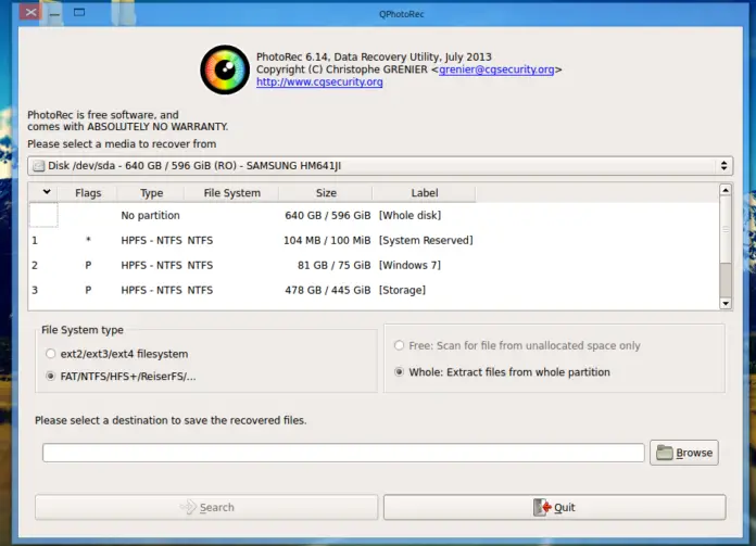 photorec file recovery