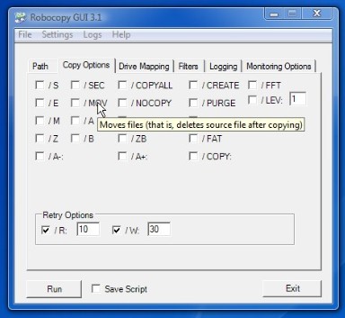 robocopy copy only new files