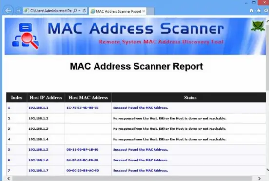 network scanner mac address