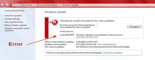 windows update 80072efe windows 7