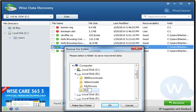 data recovery folder wise