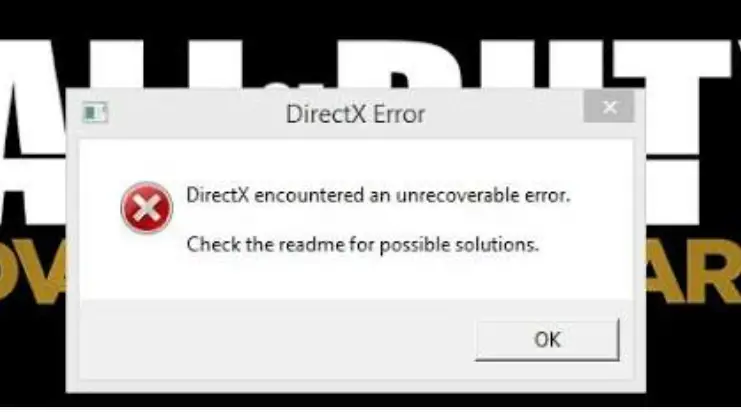 Directx encountered an unrecoverable error call of duty 2 как исправить