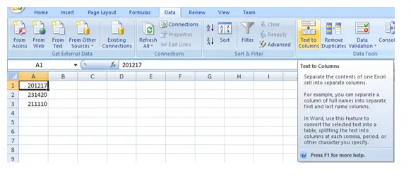 Change Numbers Into Dates In Microsoft Office 2007 Excel Format ...