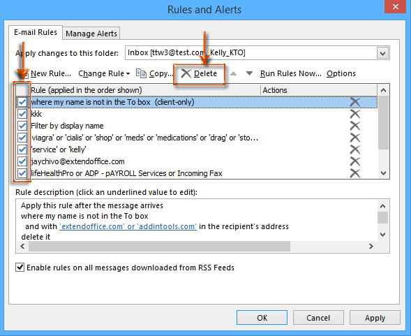 Solution For How To Delete Outlook Rules Query Given - Techyv.com