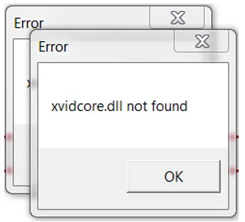 Xvidcore dll not found что это