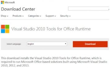 microsoft visual studio 2010 tools for office runtime