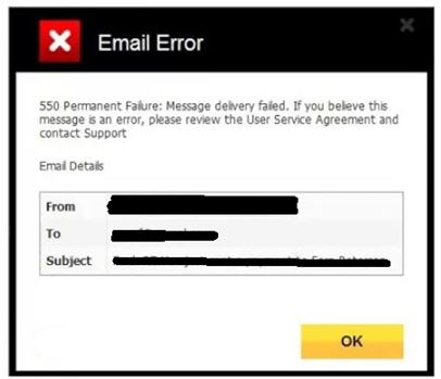 mailbird error 550