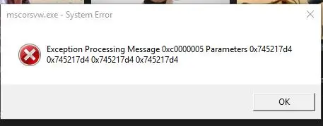 Windows устройство не готово exception processing message c00000a3