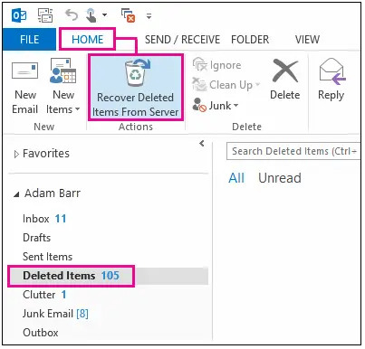 how do i find sent mail in outlook