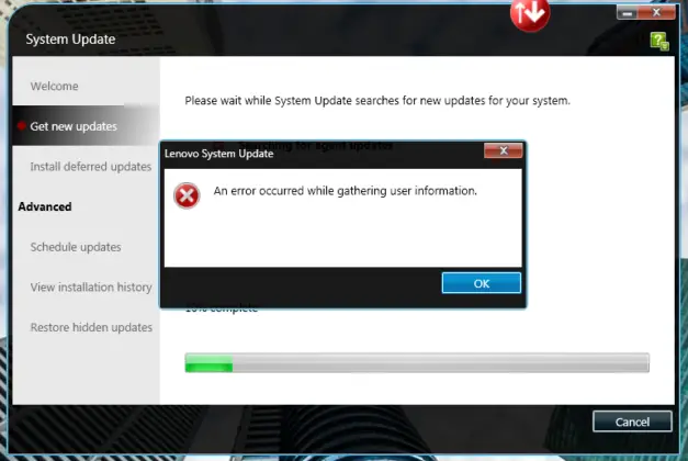 Lenovo system update не устанавливается