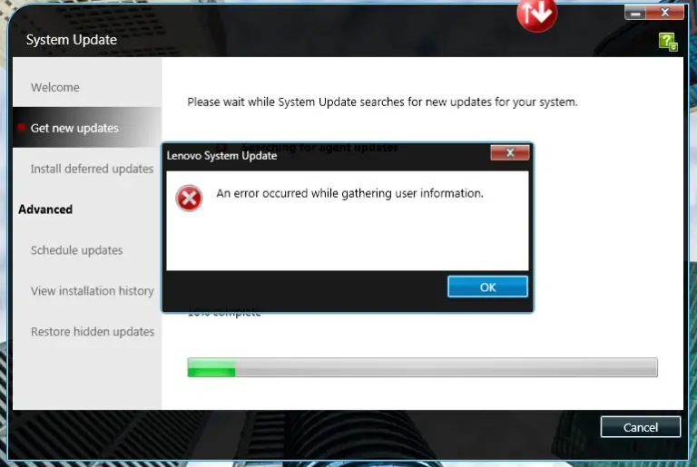 lenovo system update not working