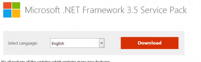 microsoft .net framework 3.5 pack 1