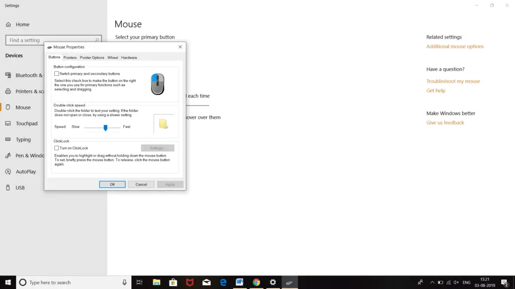 mouse cursor disappeared windows 10