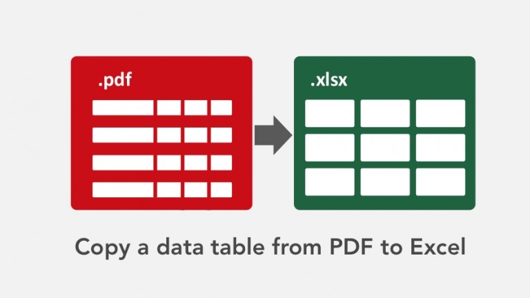 paste table from pdf to excel