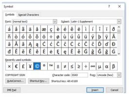 how to create a copyright symbol in word on a mac
