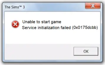 Симс 3 ошибка инициализации 0x0175dcbb что делать