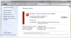 8024001f ошибка обновления windows 7