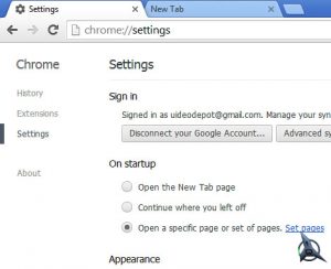 set google chrome homepage thumbnails