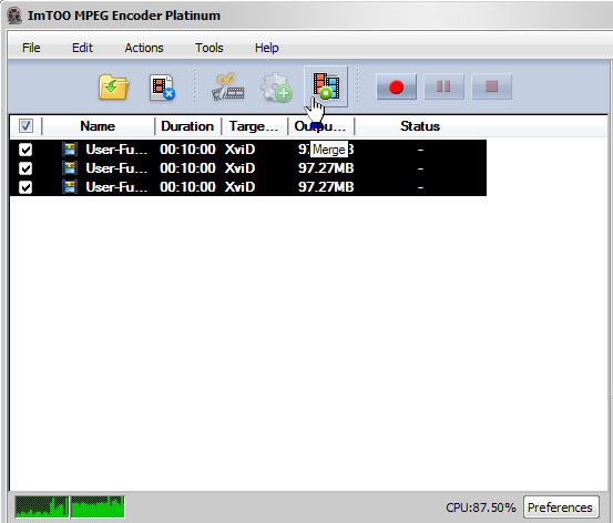 ImTOO MPEG Encoder Platinum merge videos