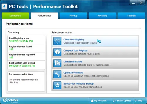 pc tools performance toolkit windows 10