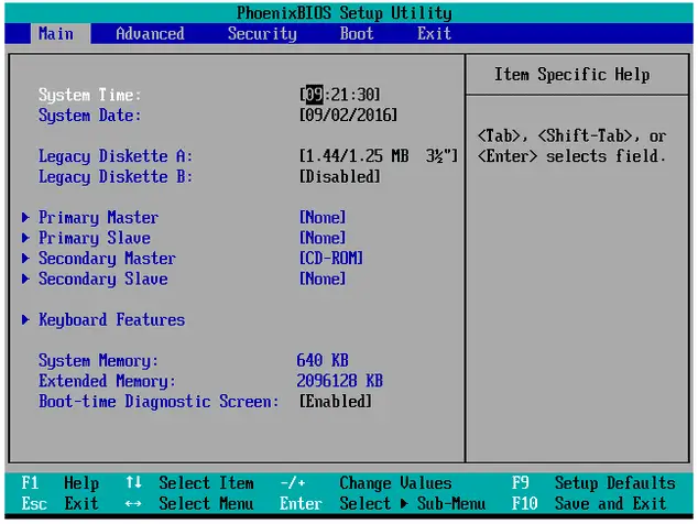 Set optical drive in the BIOS