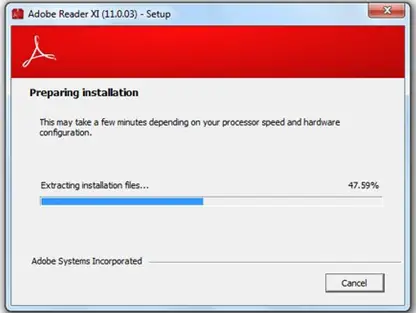 instaling Adobe Acrobat Reader DC 2023.003.20215