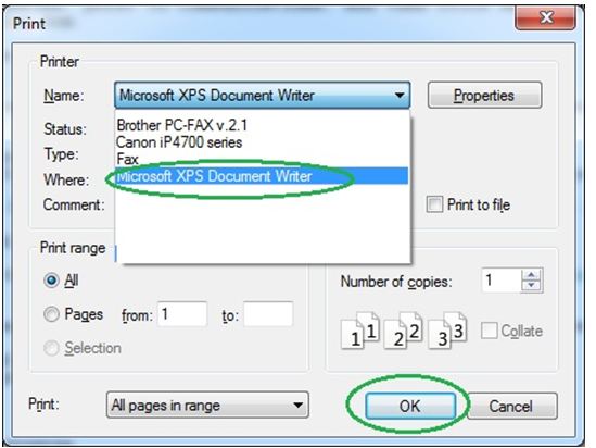 microsoft xps document writer download